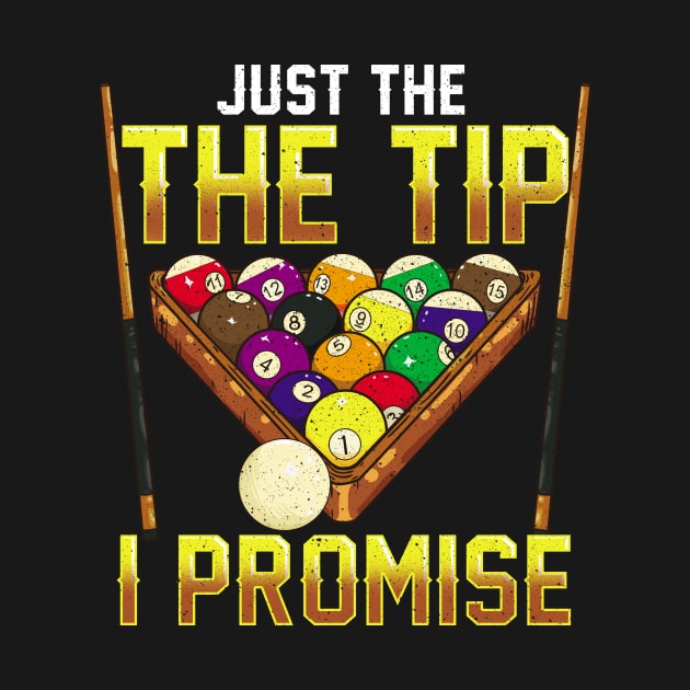 Funny Just The Tip I Promise Pool Billiards Pun by theperfectpresents