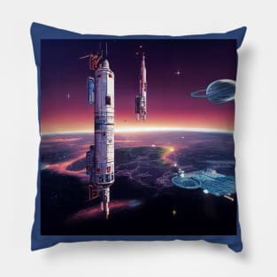 Interplanetary Spaceport Pillow