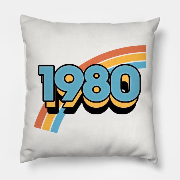 1980 //// Retro Birthday Design Pillow by DankFutura