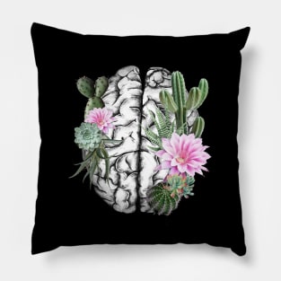 Brain human anatomy,succulents plants, mental Pillow