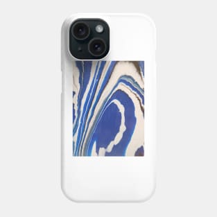 Blue white and black acrylic pour Phone Case