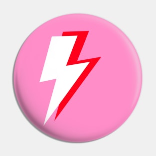 White and Red Lightning Pattern on Pink Pin