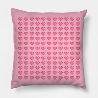 Retro Pixel Art Heart Pattern Pillow