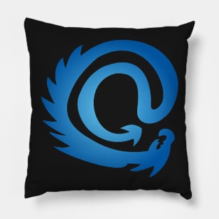 Blue Vignette @ At Sign Symbol Cyber Dragon Design Pillow