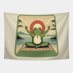 Yoga frog meditate Tapestry