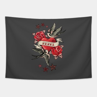 Rebel Heart Retro Tattoo Tapestry