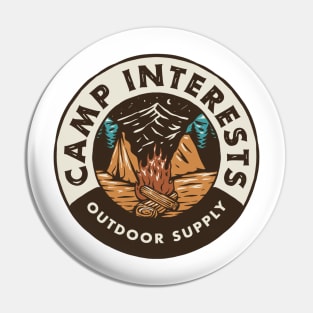 Camping Adventure Mountain Badge Pin