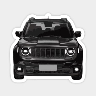 Black Jeep Renegade Illustration Magnet