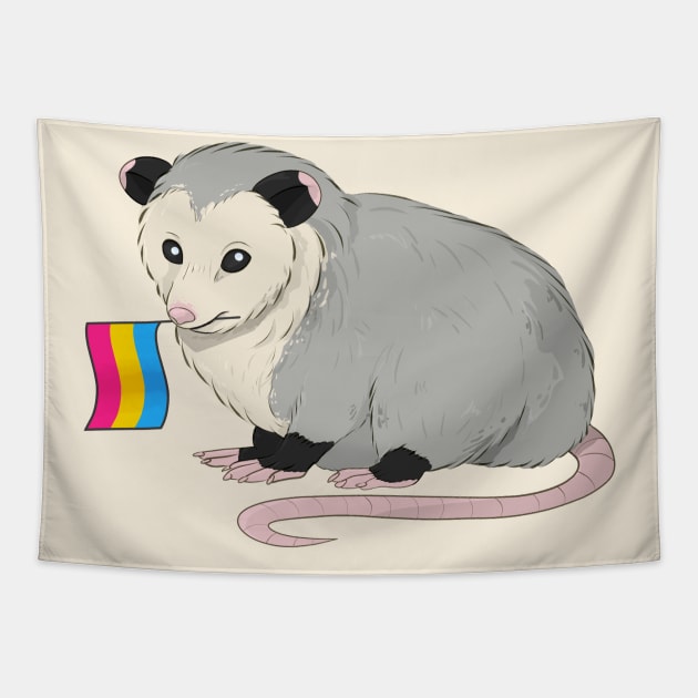 Pansexual Pride Opossum Tapestry by celestialuka