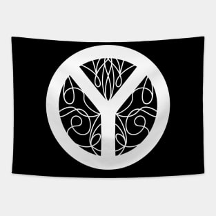 WHITE Peace Sign Peace Movement Tapestry