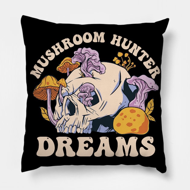 Mushroom Hunter Dreams Pillow by Emmi Fox Designs