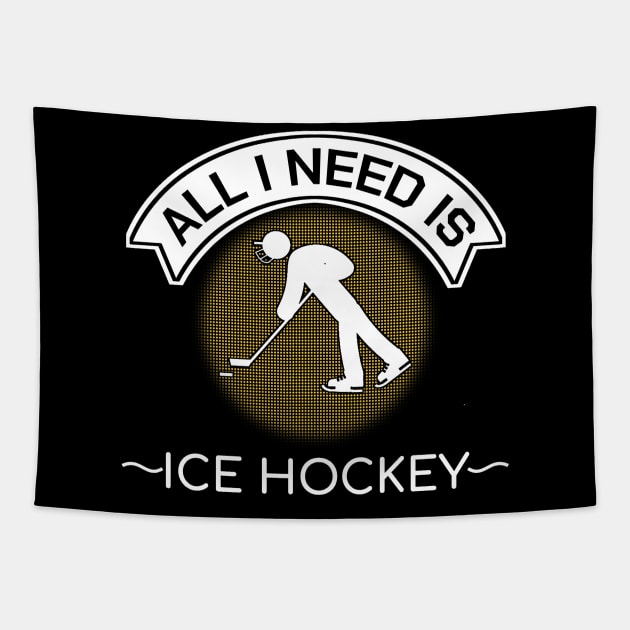 Ice Hockey Hockey Player Ice Skating Quotes Gift Tapestry by bigD