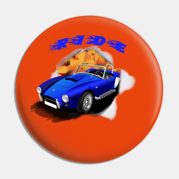 Blue Cabrio Car Pin by Nimoy