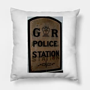 Vintage Police Sign Pillow