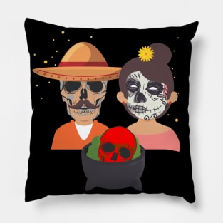 Skull family dinner Pillow