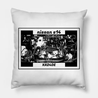 NISSAN SILVIA S14 KOUKI Black 'N White 5 (Black Version) Pillow