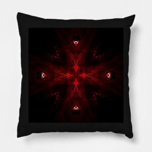 Ominous Red Kaleidoscope pattern (Seamless) 6 Pillow