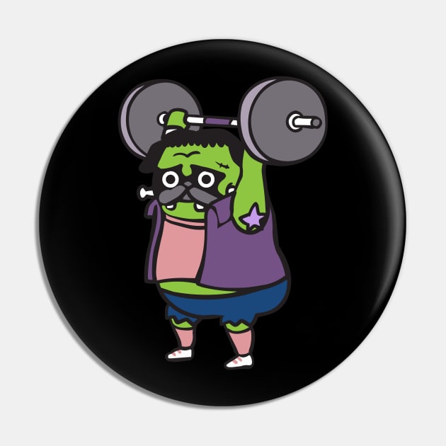 The snatch weightlifting Pug Frank Pin by huebucket