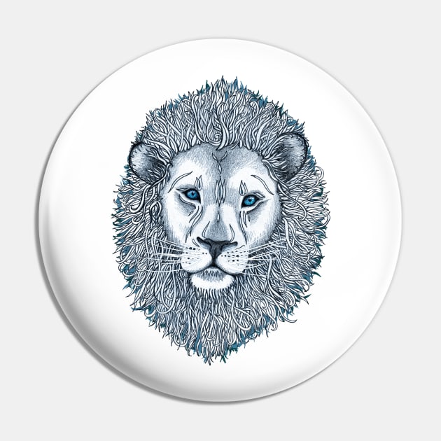 Blue Eyed Lion Pin by micklyn