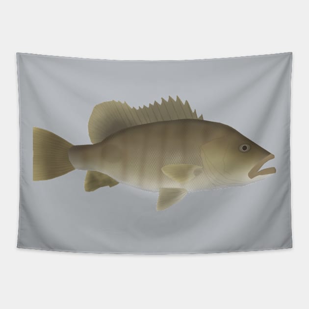 Spot Tail Bass Tapestry by FishFolkArt