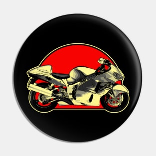 Suzuki Hayabusa 1999 Retro Red Circle Motorcycle Pin