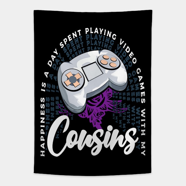 Playing Video Games With My Cousins Console Gaming Tapestry by JaussZ