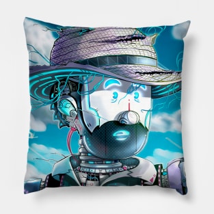 The mecha man that look at the horizon Pillow