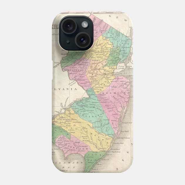 Vintage Map of New Jersey (1827) Phone Case by Bravuramedia