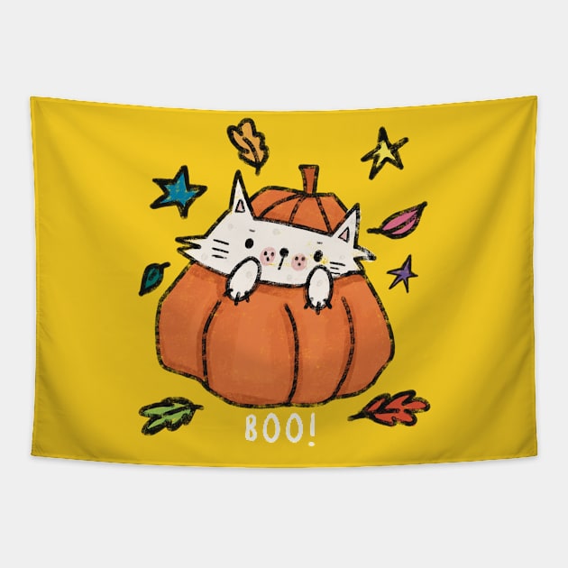 KITTY BOO Tapestry by NICHOLACOWDERYILLUSTRATIONS 