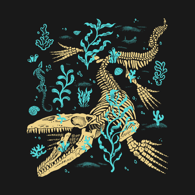 Mosasaurus Fossils by fitasartwork