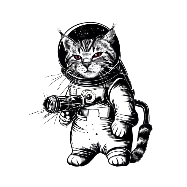 An Antropomorphic Astronaut Cat in a Spacesuit by thematics