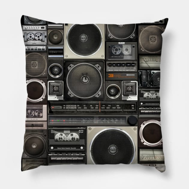 Boomboxes mix Pillow by bulografik