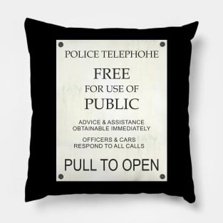 Blue Police Public Call Box - Explanations 1 Pillow