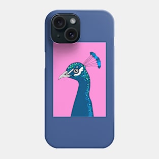 Peacock Portrait ( pink ) Phone Case