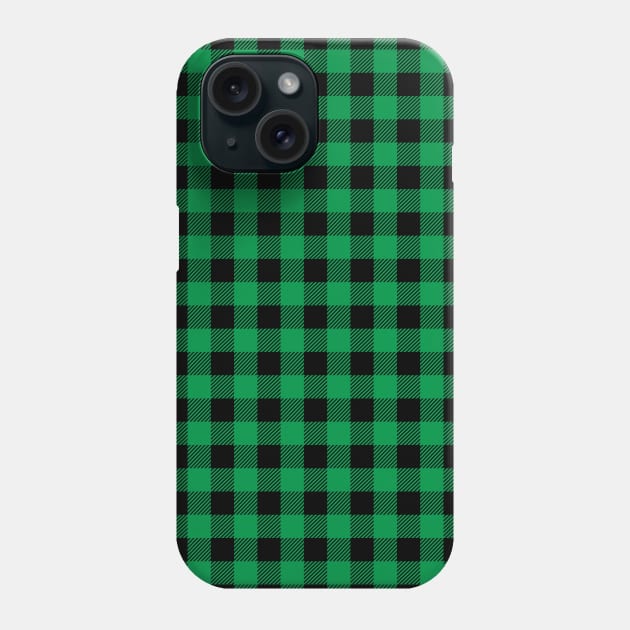 Green Plaid Pattern Phone Case by designminds1