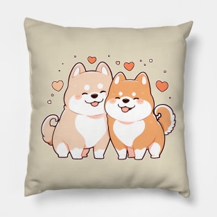 Valentine Dog Couple Pillow