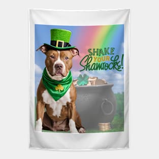 Happy St. Patrick’s Day Pittie Tapestry