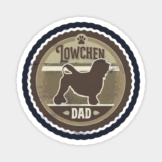 Lowchen Dad - Distressed Lowchen Silhouette Design Magnet by DoggyStyles