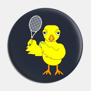 Tennis Chick White Racket Pin