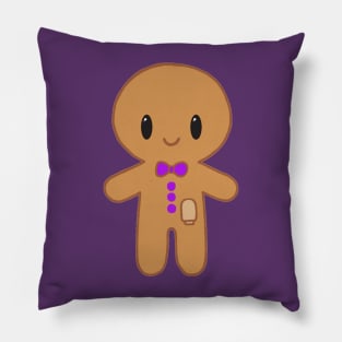 Gingerbread man with Ostomy (Purple) Pillow