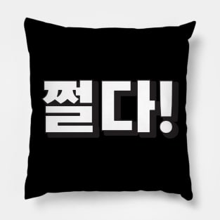 JJEONDA (쩐다) Very cool! Korean hangeul text kpop Pillow