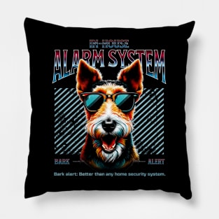 Bark Alert Fox Terrier Dog Pillow