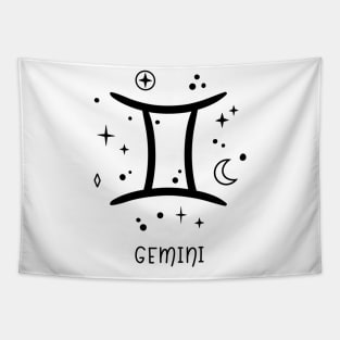 Gemini Celestial Zodiac Sign Symbol Tapestry