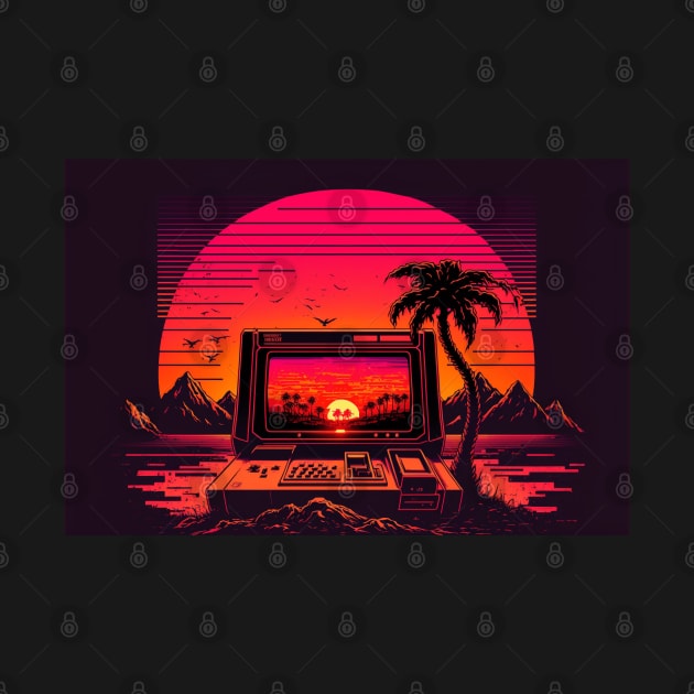 Synthwave Sunrise Of Gaming by Nightarcade