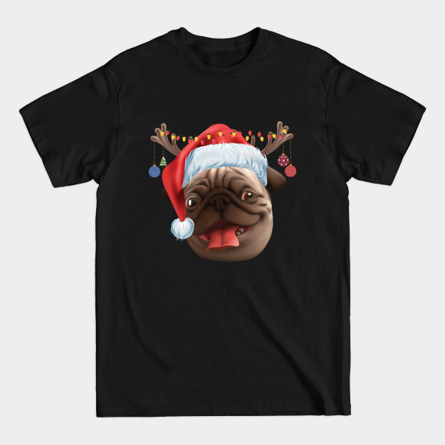 Discover Pug Dog Funny Santa Christmas - Dog Christmas - T-Shirt