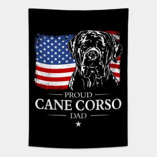 Proud Cane Corso Dad American Flag patriotic gift dog Tapestry