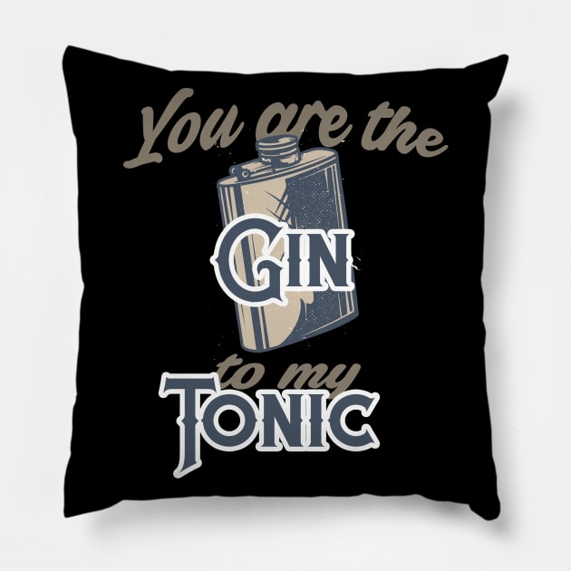 You Are The Gin To My Tonic Pillow by VintageArtwork