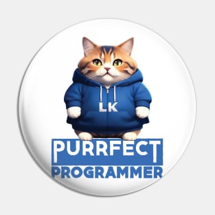 Just a Purrfect Programmer Cat Pin