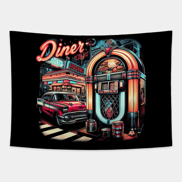 Retro Diner Tapestry by SimpliPrinter