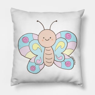 pastel colored butterfly Pillow